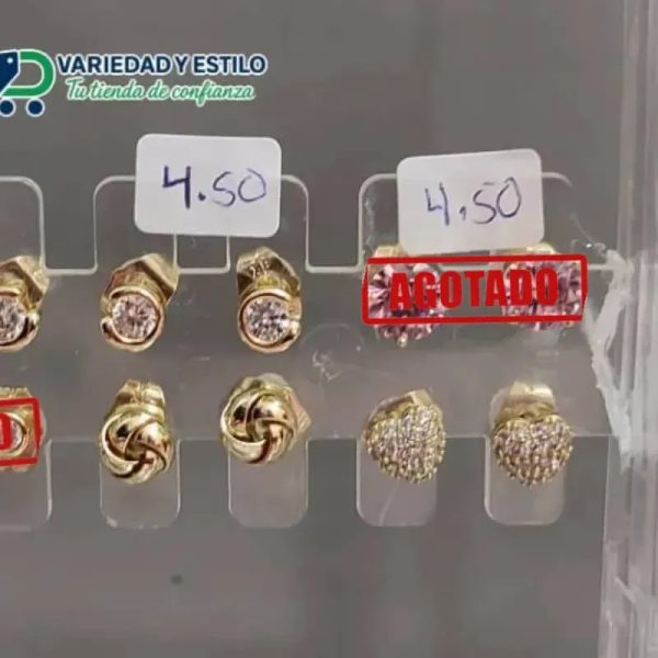 Aretes de oro laminado 14K