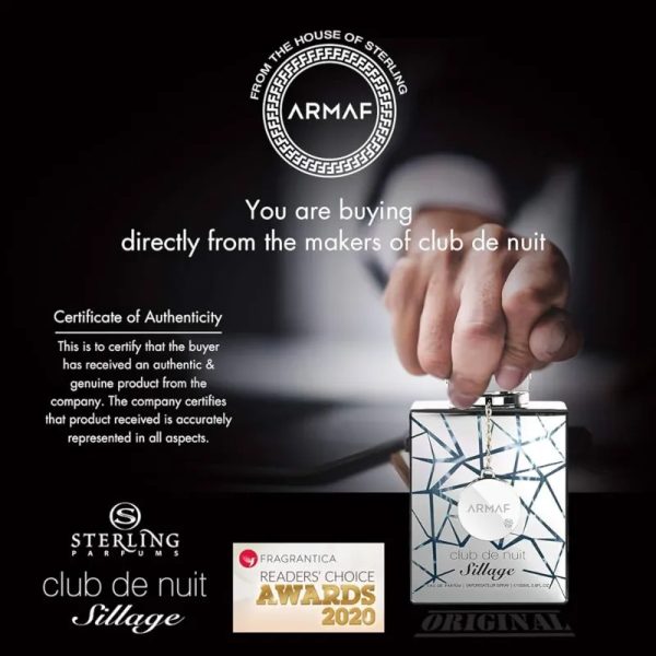 Armaf Club De Nuit Sillage - Eau de Parfum en espray unisex, 3.6