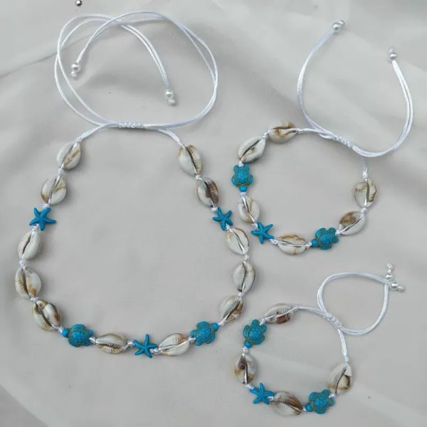 Collar + pulsera +tobillera.