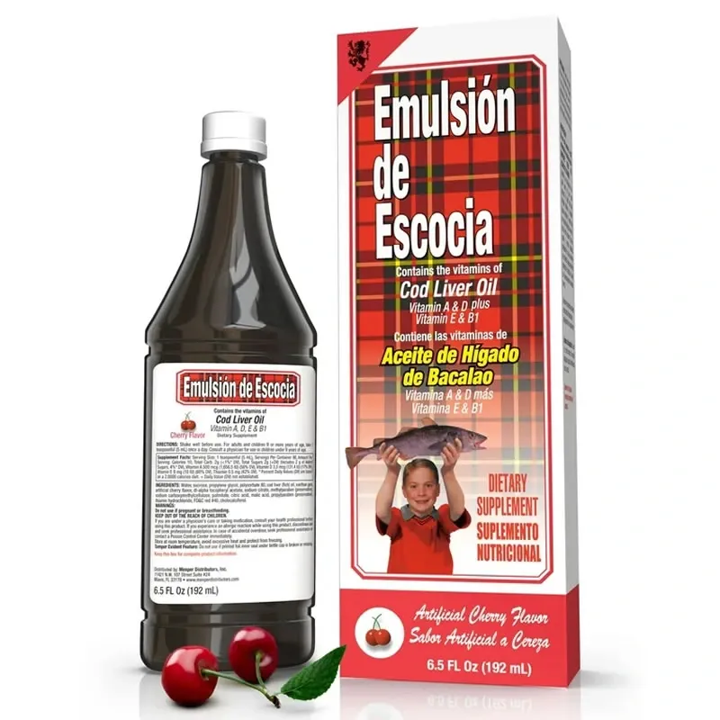 Aceite de hígado de bacalao de Escocia 192 ml con vitaminas