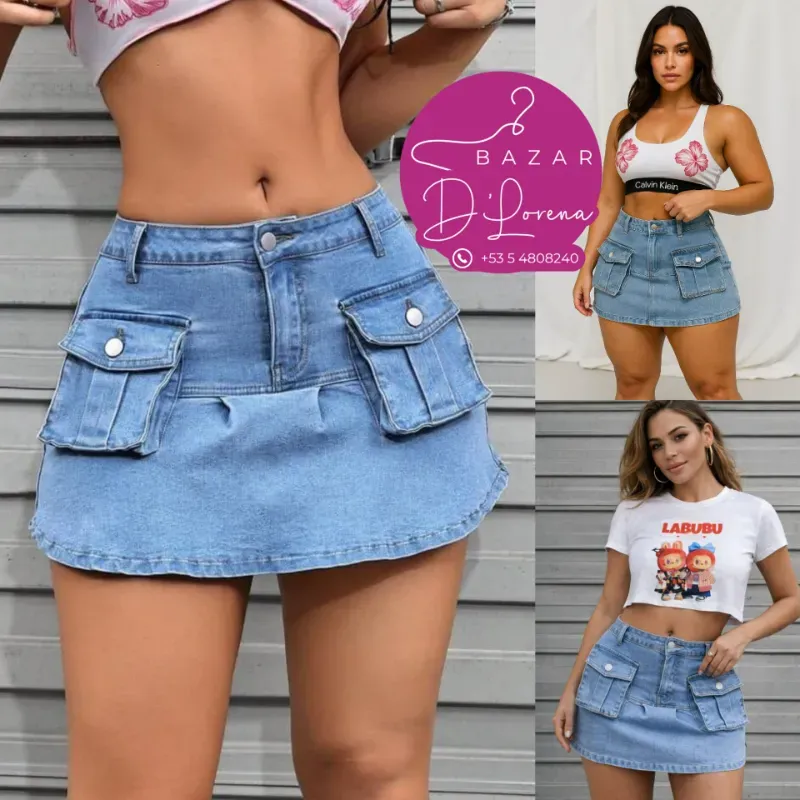 Saya de mezclilla clara