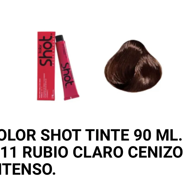 Tinte shot #8.11 Rubio claro cenizo intenso