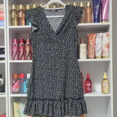 Vestido Negro Estampado