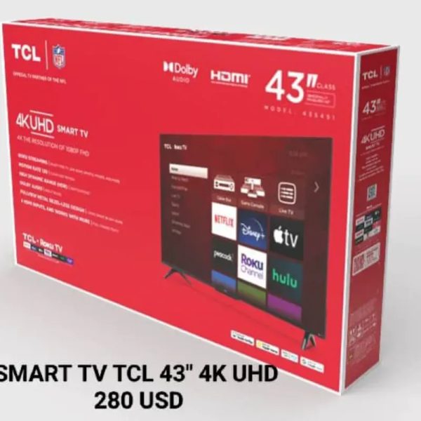 SMART TV TCL 4K UHD 43" PULGADAS  280 USD