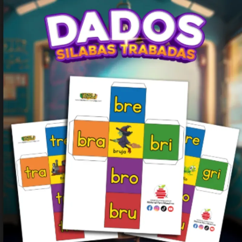  Dados Silábicos Trabados para Lectoescritura ✨