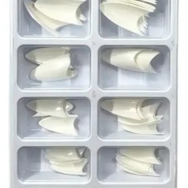 100 tips stiletto tamaño medio color blanco