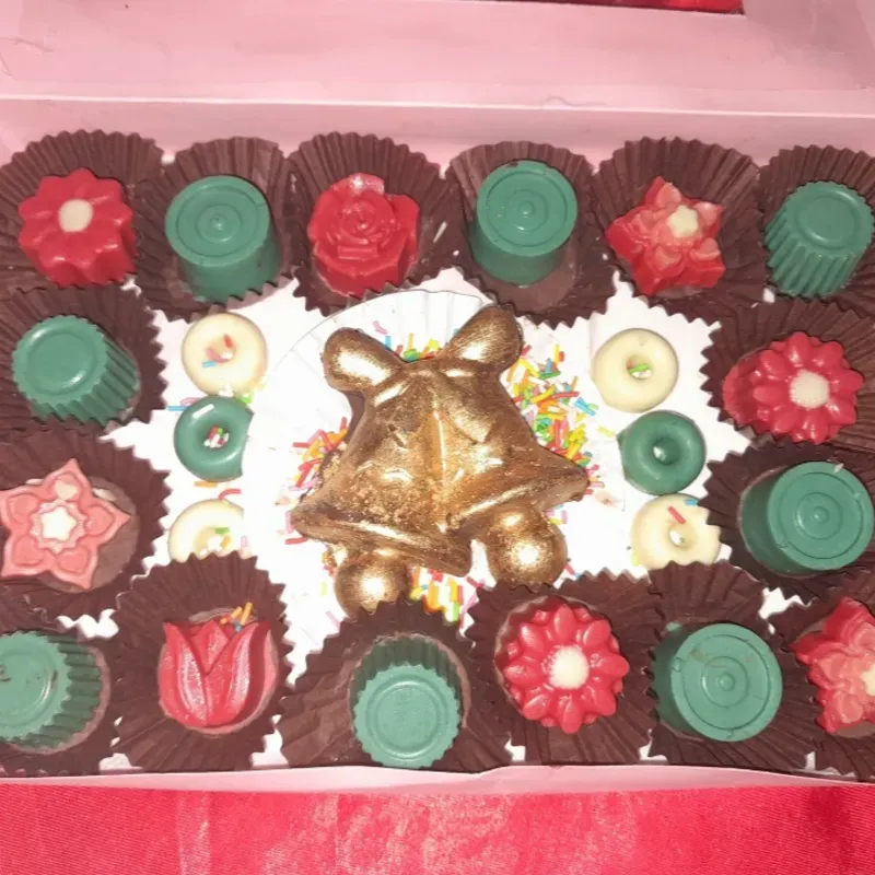 Caja de bombones temática navidad