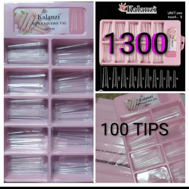 CAJA 100 UÑAS COFFIN EXTRA LARGA