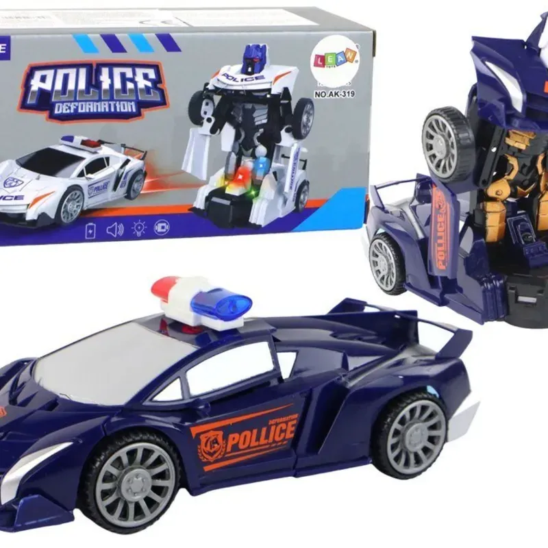 Carro de policía de control remoto transforme