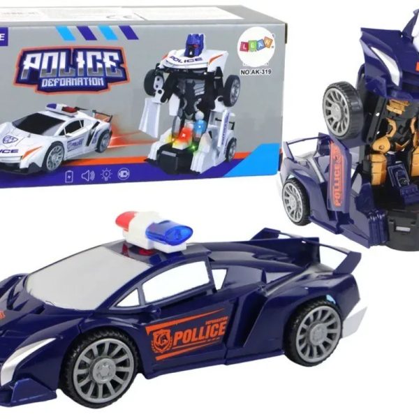 Carro de policía de control remoto transforme