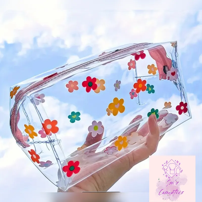 Neceser de maquillaje transparente