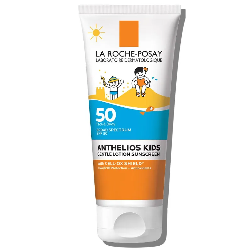 La Roche-Posay Anthelios Kids Gentle Lotion Protector solar SPF 50 | SPF de amplio espectro + antioxidantes | Protector solar para niños | Sin octinoxato y oxibenzona | Probado por pediatras