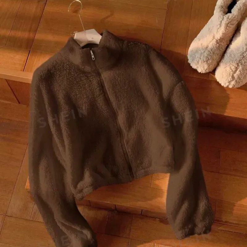  Abrigo felpudo — Marrón