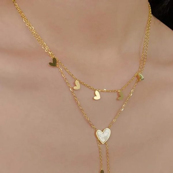 Cadena de acero inoxidable con corazones