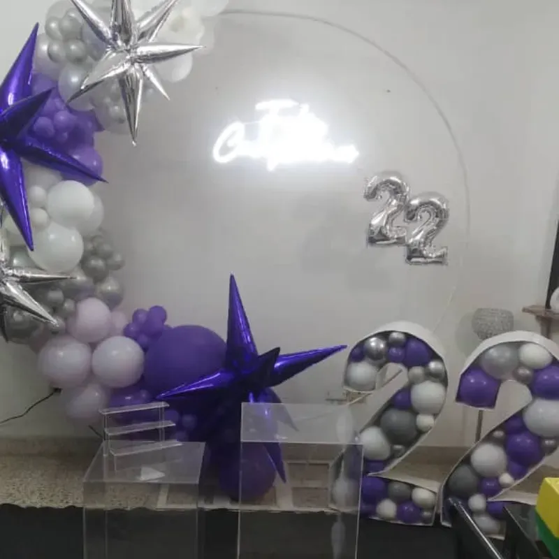 Aro y globos Morado 