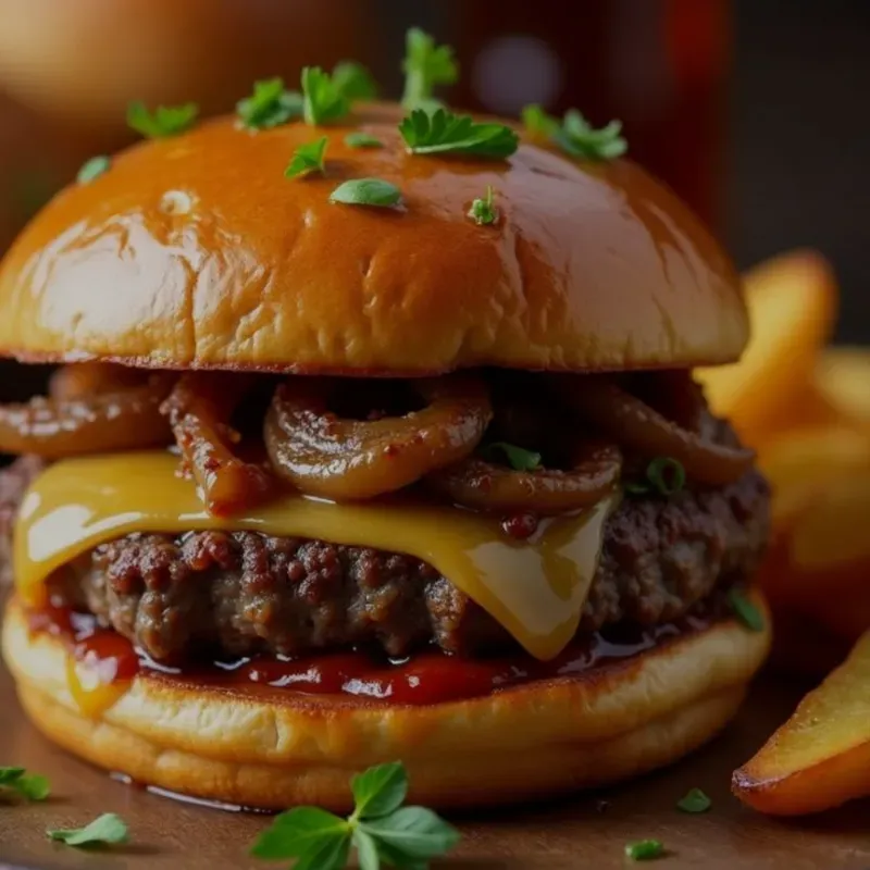 Burguer de Jamón, Queso y Carné