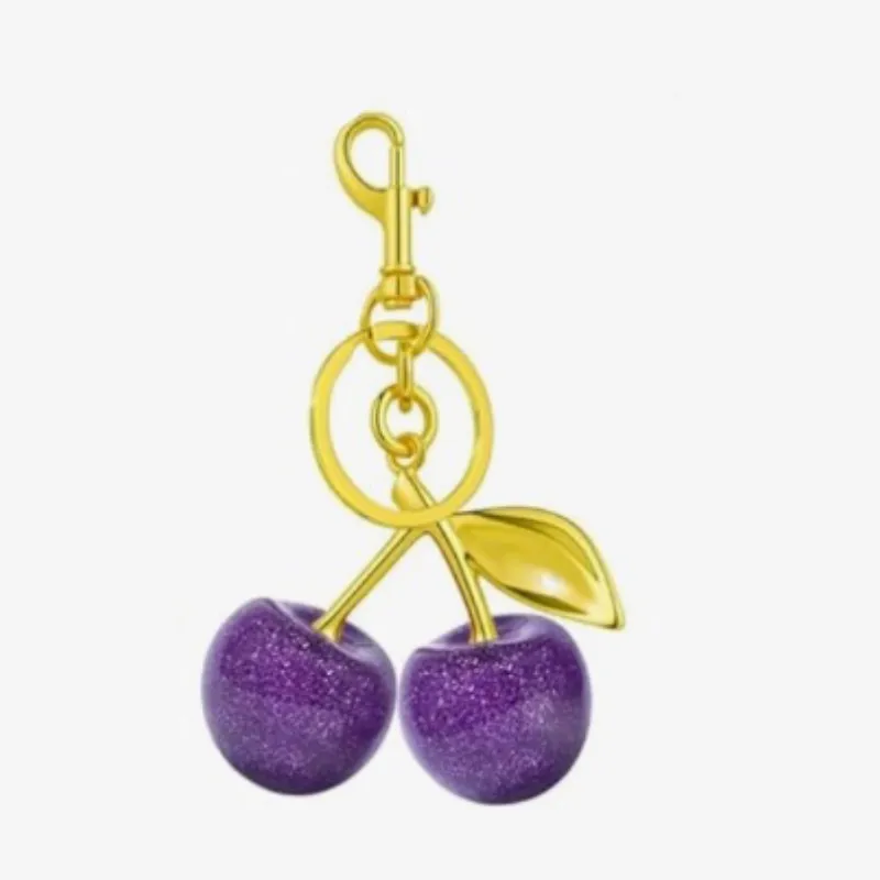 Llavero Cherry Morado y Dorado Extra Grande