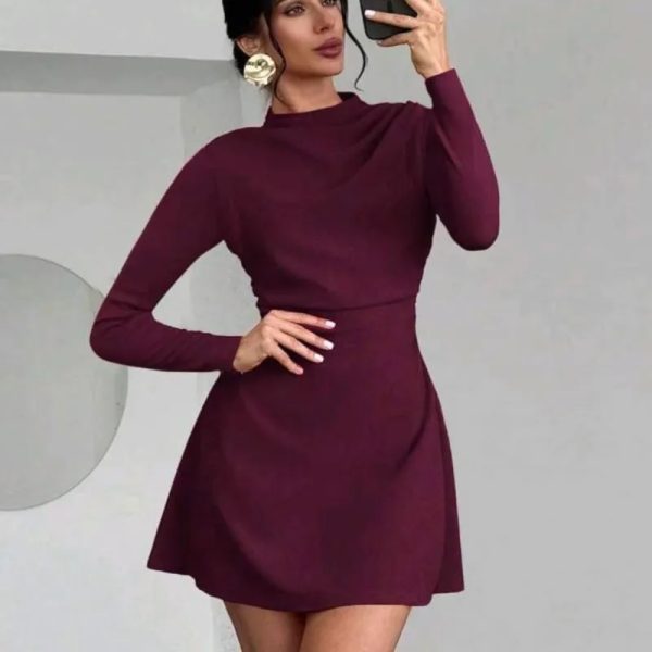 Vestido mini mangas largas