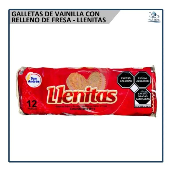 Galletas Fresa - Llenitas 12u (264g)