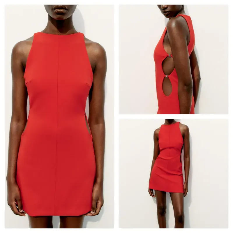 Vestido Zara rojo aberturas