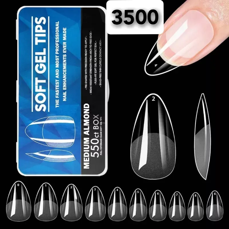 Uñas short almond 550 tips