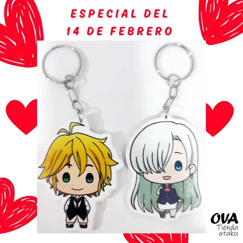 Pareja de llaveros Melodías + Elizabeth (Nanatsu no Taizai)