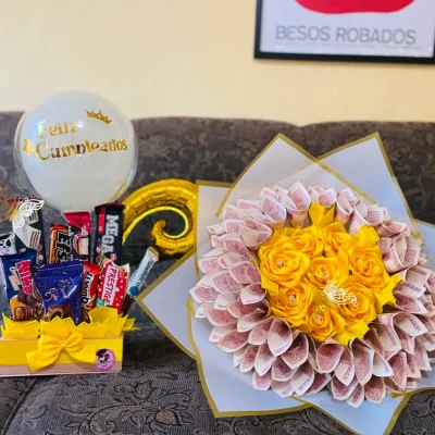  Ramo con Dinero + Cesta 14 Chuches