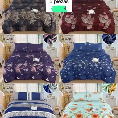Juegos de edredón estampado king Bouquetex Acuario Collection (5 piezas)
