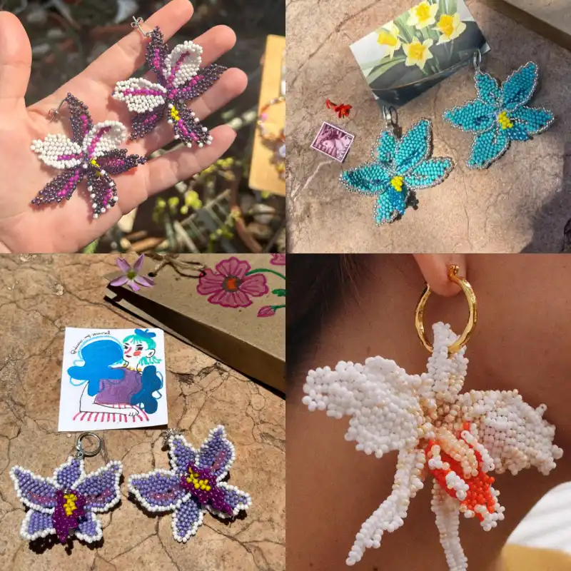 Aretes de orquídeas