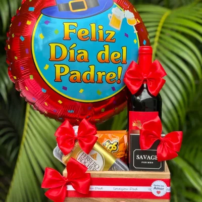 Caja de regalo con botella de vino