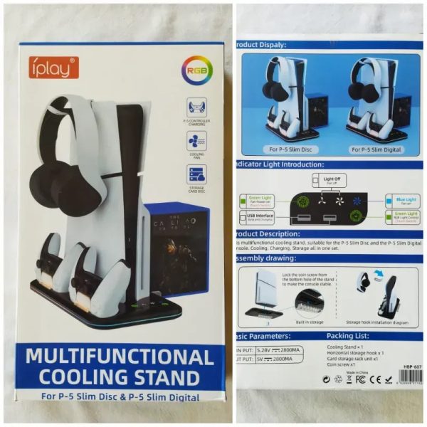 Base multifuncional de refrigeración para PS5 Slim