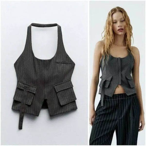 Chaleco gris Zara