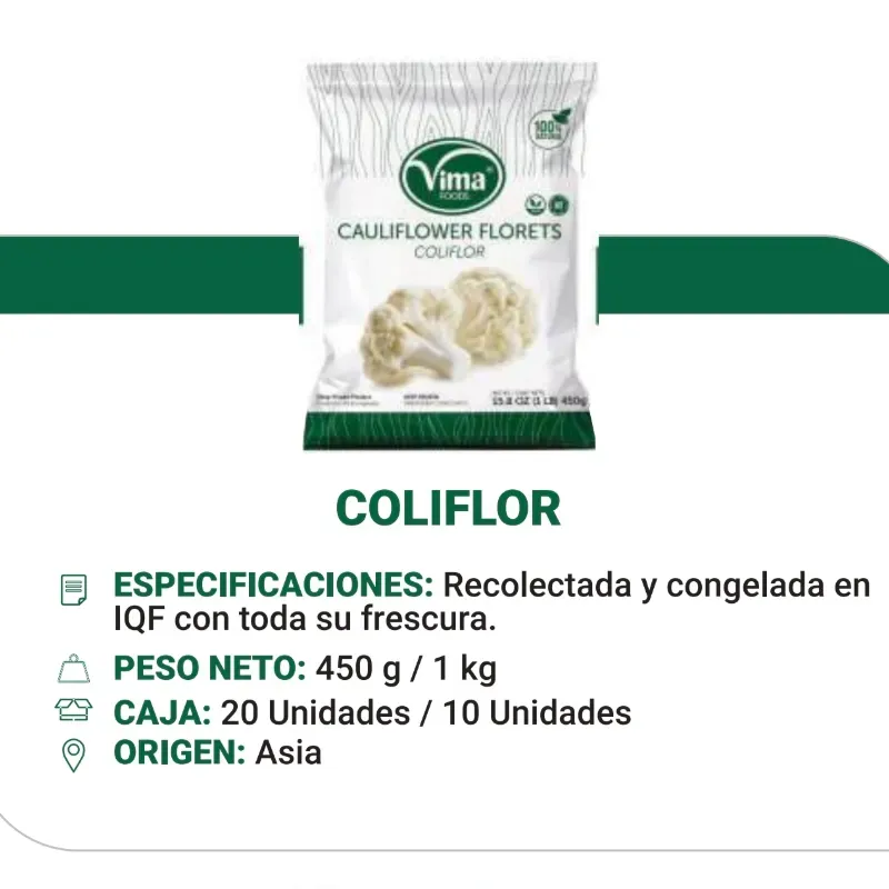 COLIFLOR BOLSAS (CN) 20 X 450 G C/9 KG 1000476 PRECIO 3.09