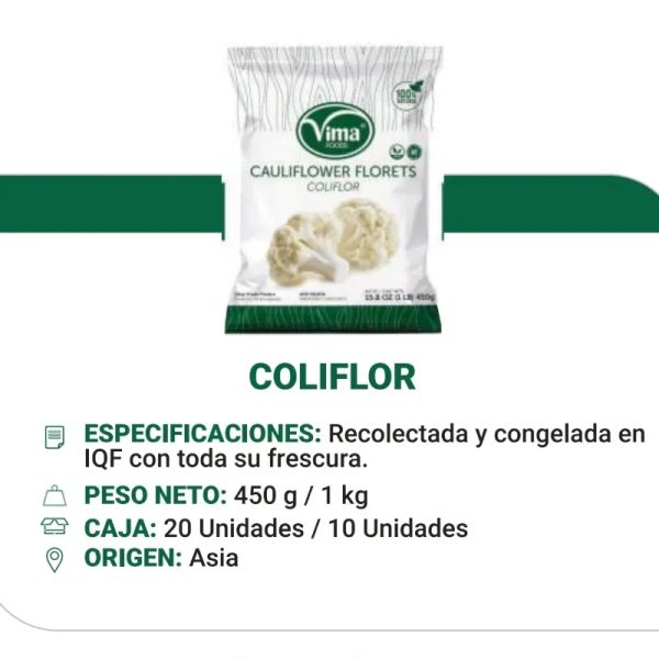 COLIFLOR BOLSAS (CN) 20 X 450 G C/9 KG 1000476 PRECIO 3.09