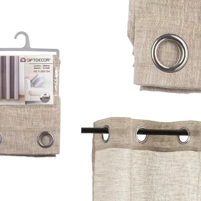 Cortinas (140 x 260 cm) 8 anillas beige
