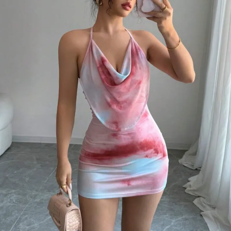 Vestido rosa y blanco