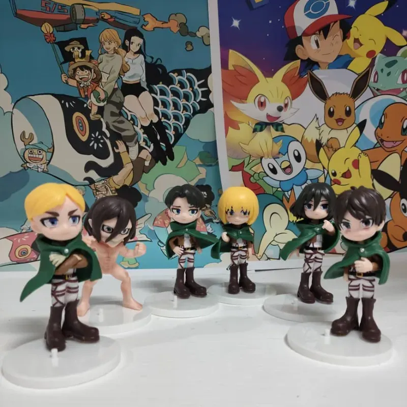  Figuras Shingeki no Kyojin (Attack on Titan) (Eren, Mikasa, Levi)