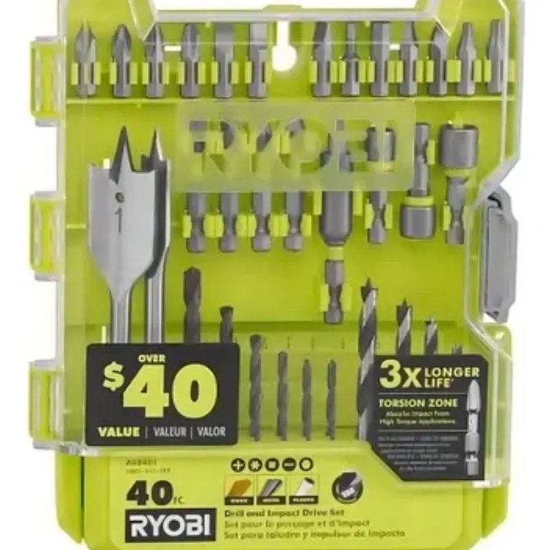 Juego De Puntas Y Brocas Para Taladro, Ryobi, 40 Piezas