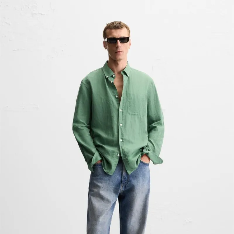 Camisa lino algodón