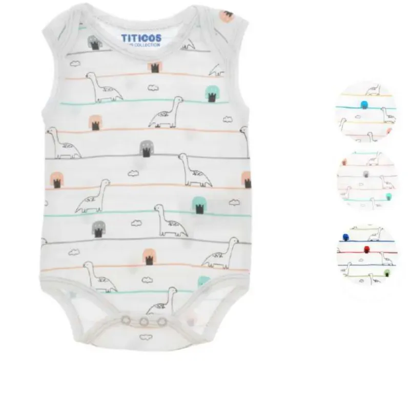 Body sin Mangas para Bebé Temática Dinosaurios