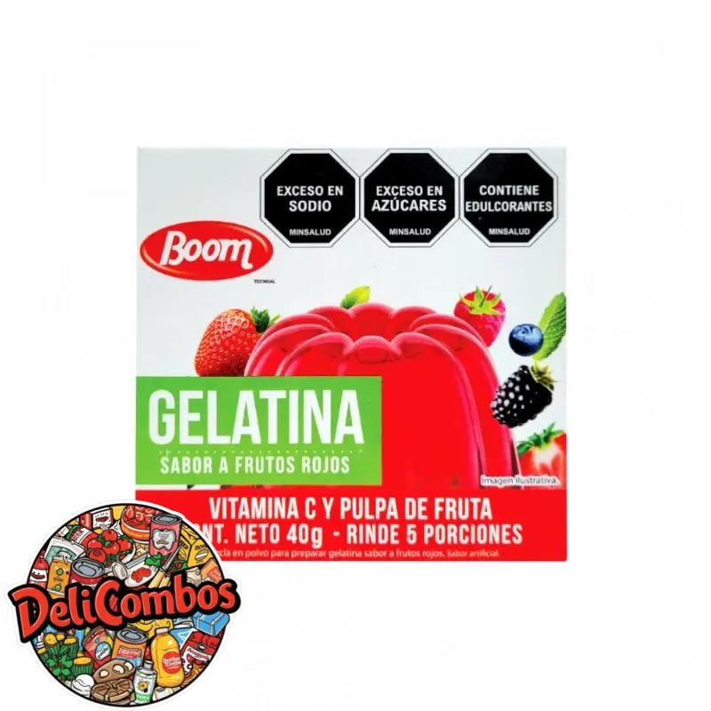 Gelatina Boom frutos rojos
