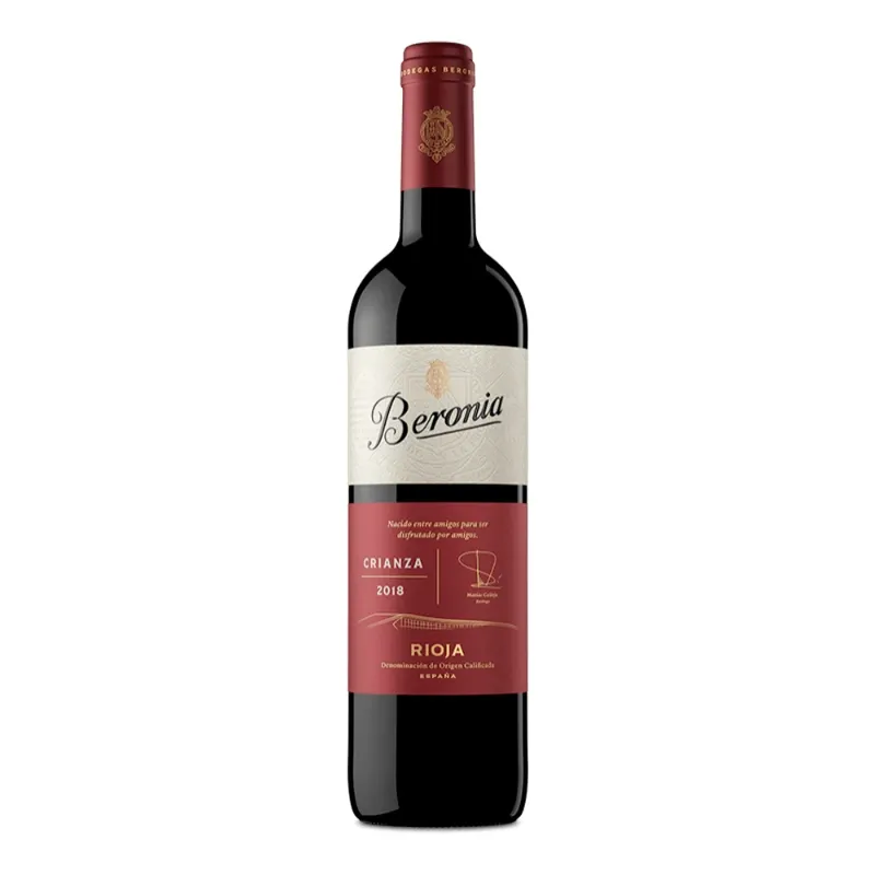 Vino Tinto Temp/Garn/Mazuelo D.O. Rioja BERONIA Crianza 750ml/6 Caja