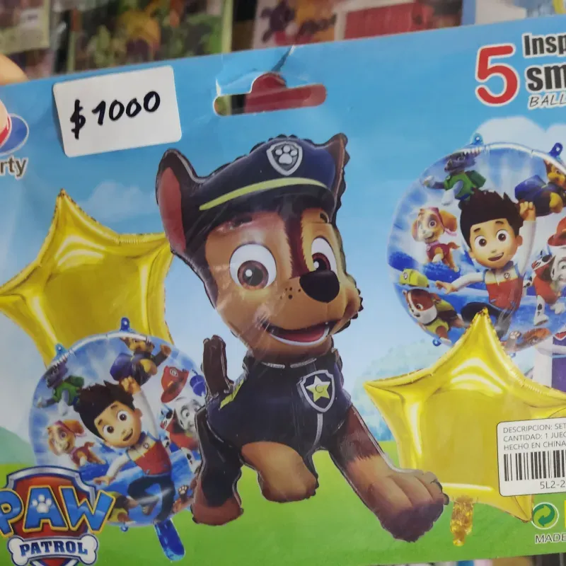 Set de 5 globos inflables patrulla canina