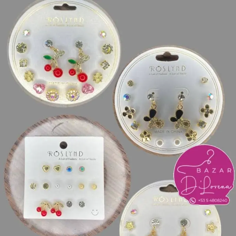 Conjunto de aretes de fantasía