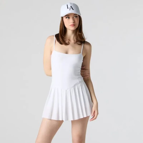 Vestido blanco plisado