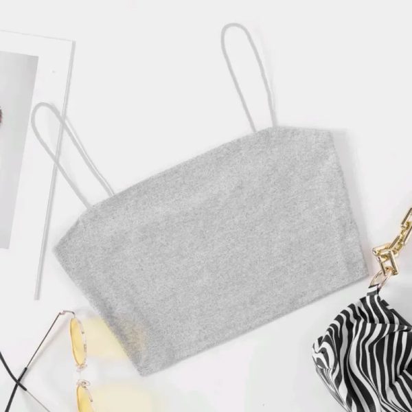  Top corto de tirantes — Gris