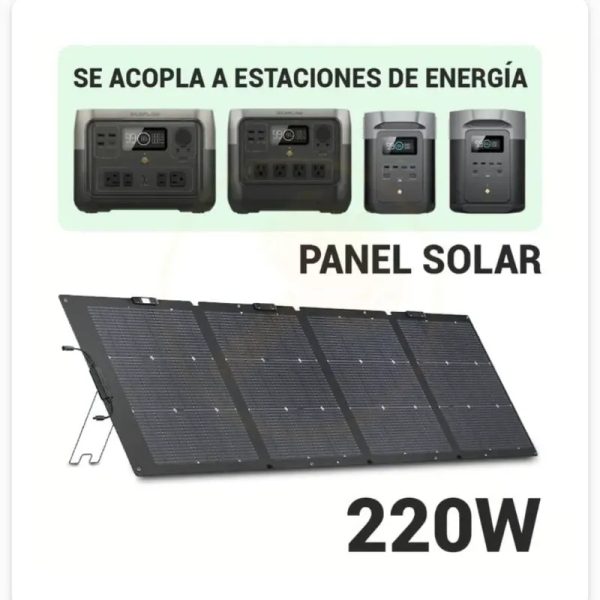  Panel Solar ECOFLOW 220W (Con detallito físico)