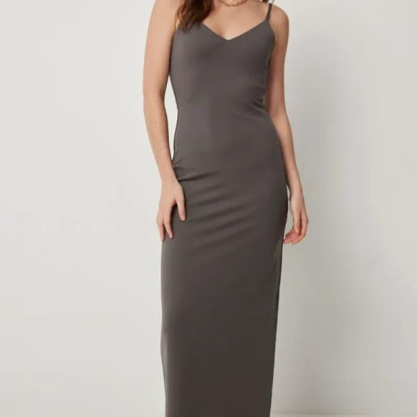 Vestido gris contour.