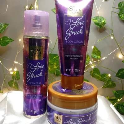 Conjunto de loción, colonia y exfoliante