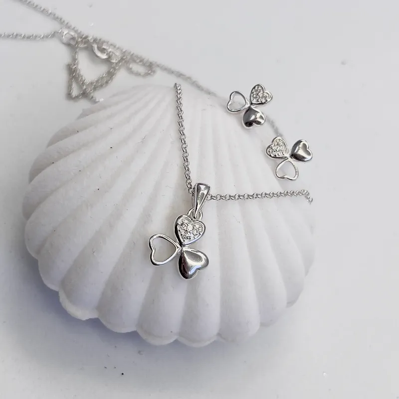 Conjunto de plata flor